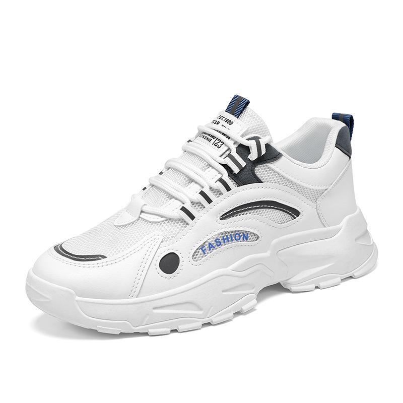 Spring Men's Breathable Mesh Sneakers – Trendy, All-Match, Thick-Soled Casual Dad Shoes