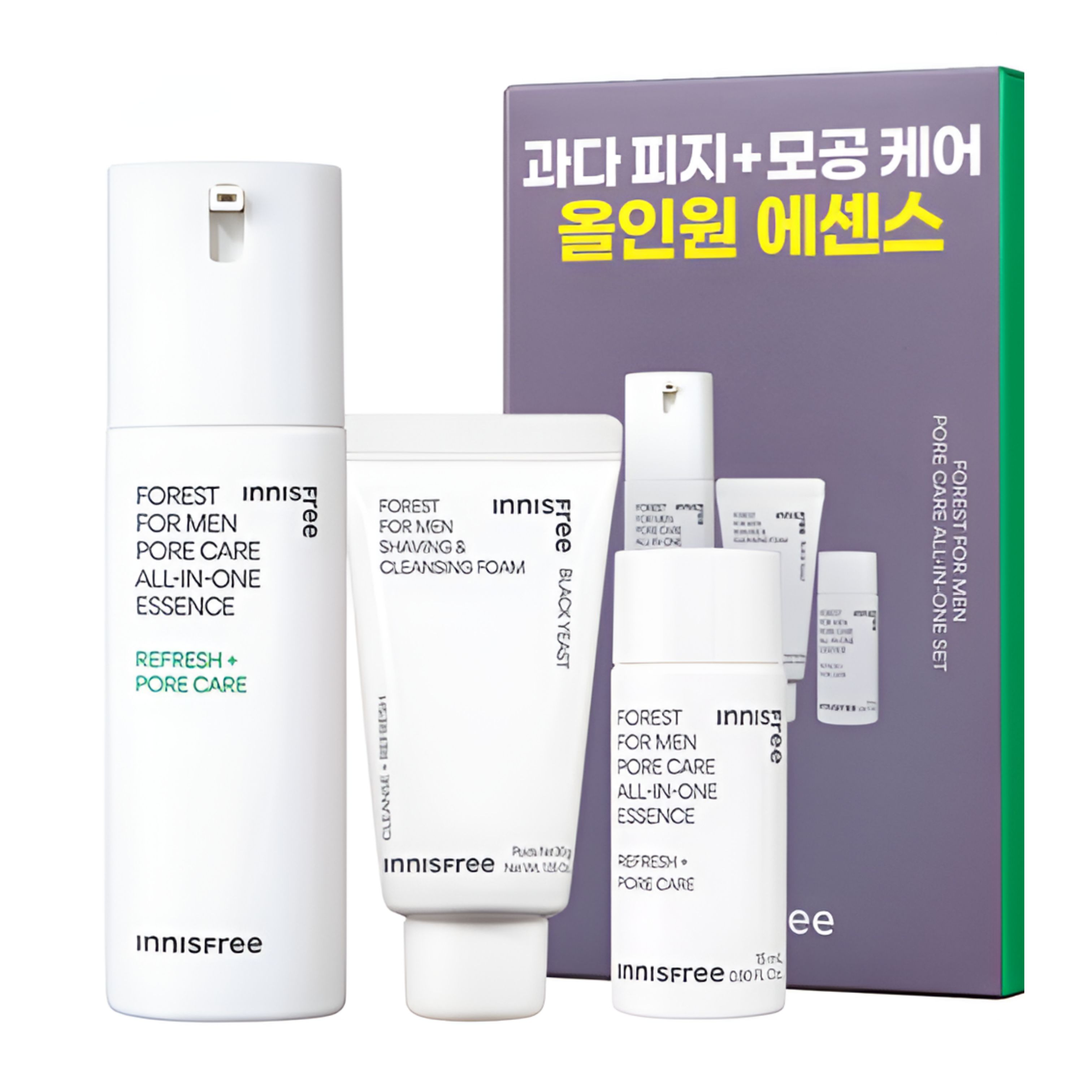Innisfree Forest for Men All-in-One Essence Set (100ml + 15ml + Cleansing Foam 30g)