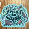 Friend To Wildlife Sticker, Vinyl, Waterproof, Water Bottle Sticker, Nature Sticker, Bats, Possums Wildlife, Animal Friends, Cute Sticker