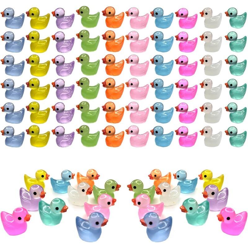 Luminous 100/200Pc Mini Ducks Moss Microlandscape Miniature Duck Figurines Fairy Garden Accessories Home Decor Glow In The Dark
