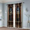 2pcs   Light Filtering Curtains Medieval Knight Armor Fabric (without rod) Festive Use for Living Room & Kitchen Decor