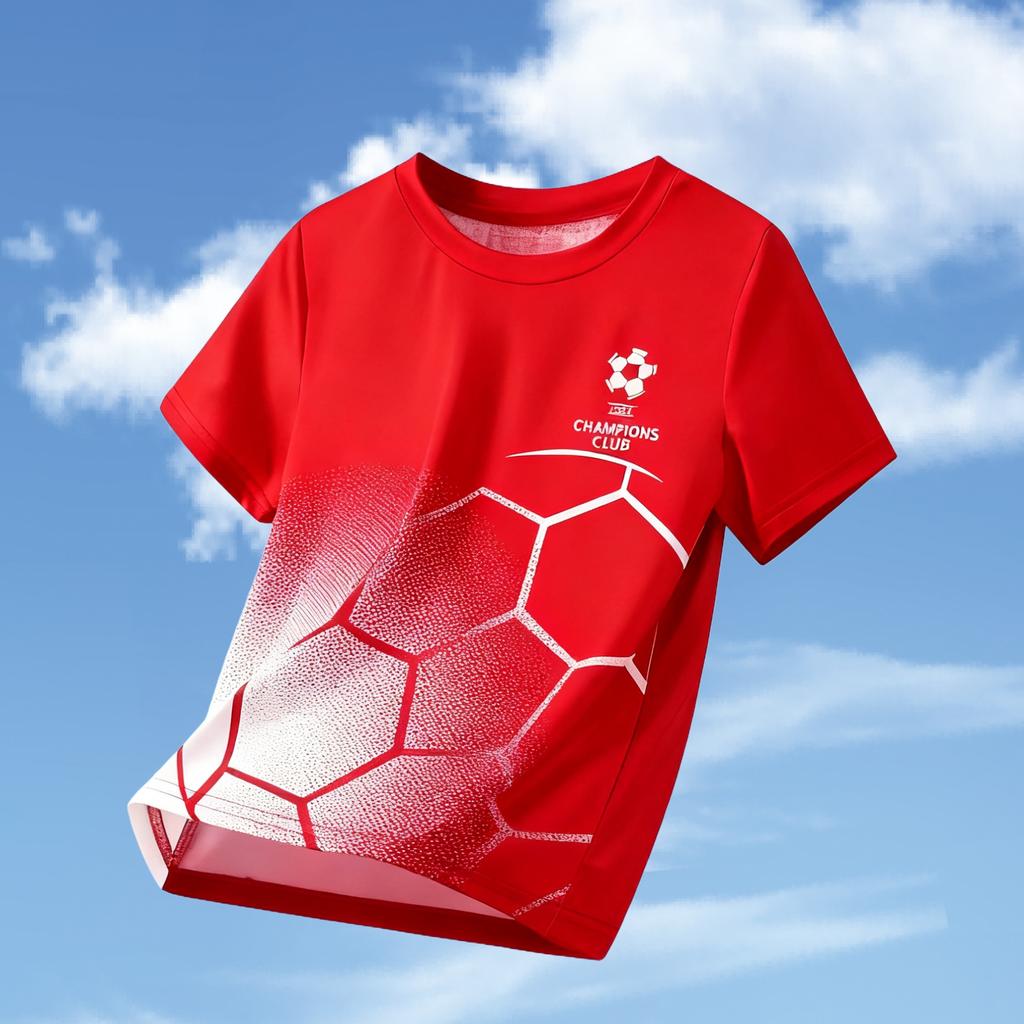 Unisex Kids Football Short Sleeve T Shirt 2-14Y Outdoor Moisture Wicking Soccer Jersey Casual Children Wear