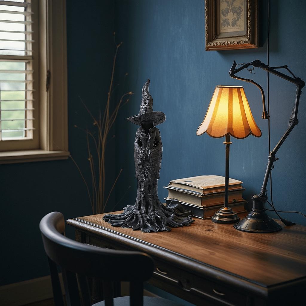 1Pc Resin Black Witch Statue, Gothic Halloween Resin Statue/Kreck Barler Decoration / Unique Halloween Decoration