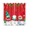 Merry Christmas Curtains Festival Home Interior Set Double Layer Windows Suitable Bedroom Light Blocking Made Of Polyester Decor Window Treatment