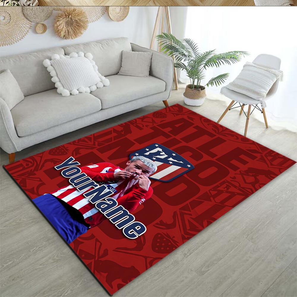 Atletico Madrid Personalized Name Area Rug Perfect for Dining Room Outdoor Hallway Study room Anti-slip Rug Office home decor