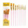 10pcs 2025 New Plastic Handle 10 Pieces Painting Brush Set, Hand Painting, Art Brushes Set / Slight Glue Overflow Is Inevitable