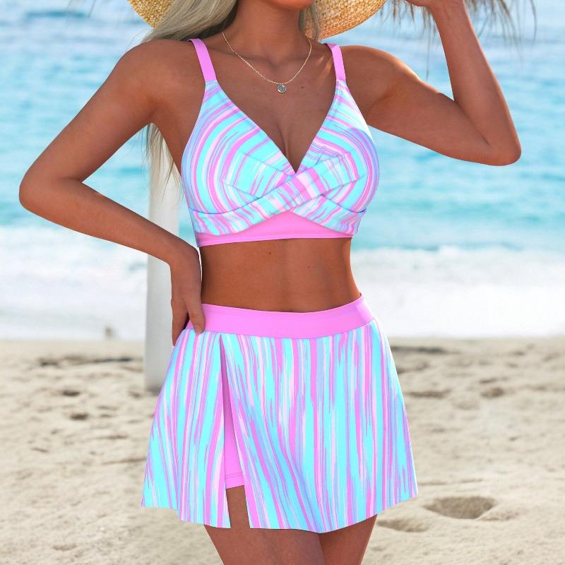 Overseas Warehouse New Women's V-neck Split Swimsuit Sexy Tight Bikini Swimsuit Women