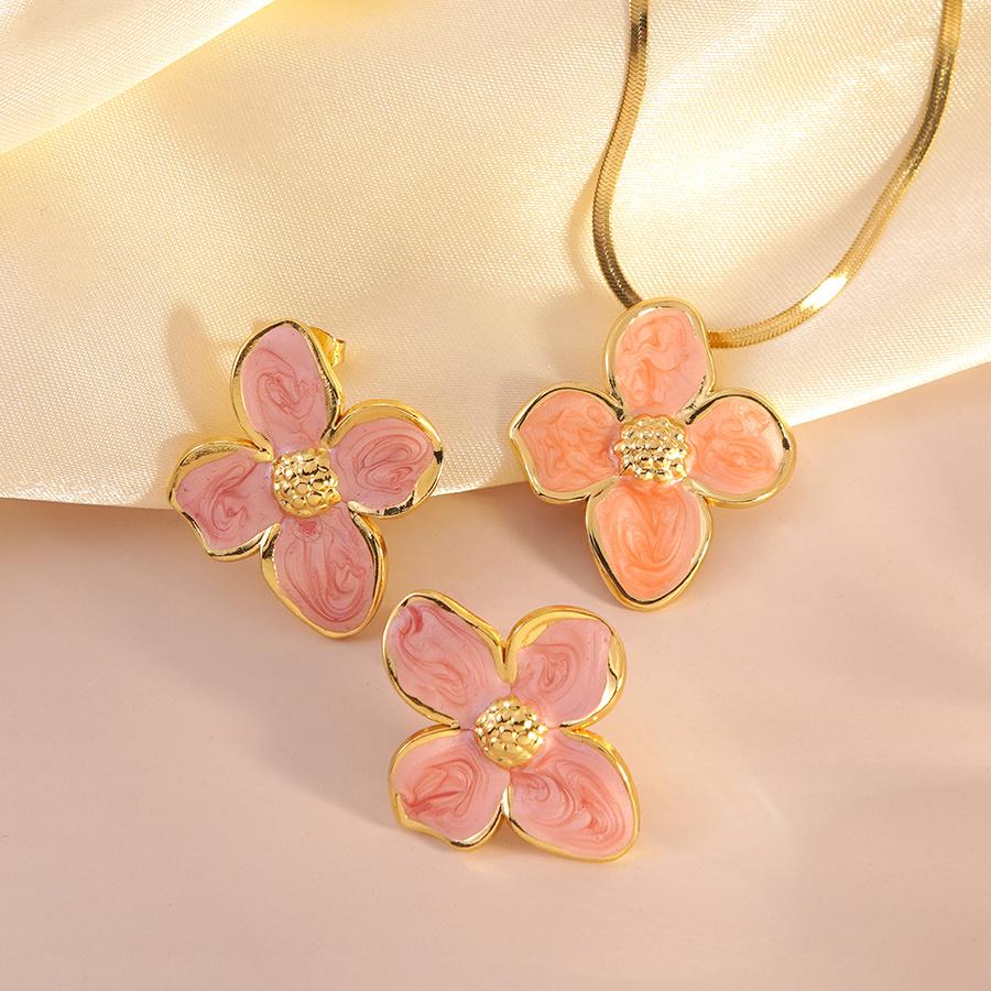 Elegant Stainless Steel Floral Jewelry Set | Durable, Easy To Maintain, Ideal for Daily Wear, Vacations, and Gifts for Wives or Girlfriends