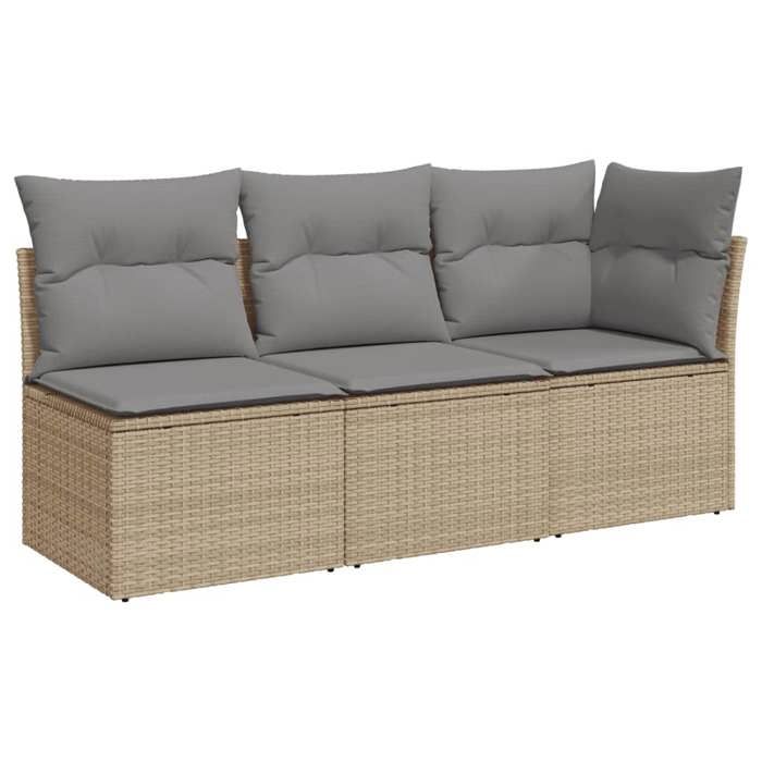 VidaXL Garden Sofa with Cushions 2-Seater, Seat with Cover, Outdoor Patio Balcony Terrace Furniture, Beige Resin 366103
