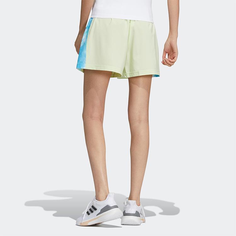Adidas Color-Block Casual Athletic Shorts Women Bottoms Acid-Lime-Green HI6829