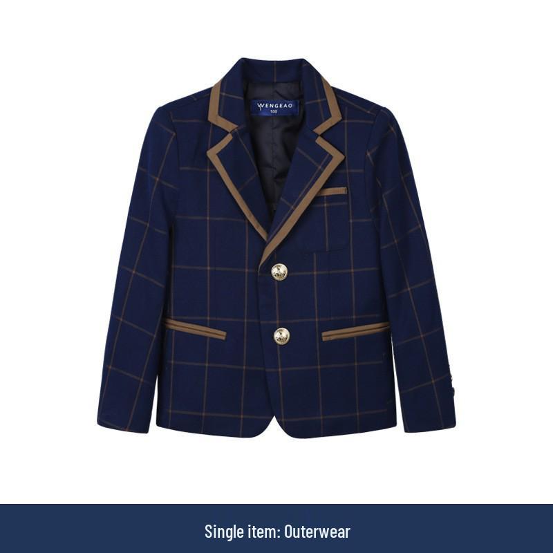 Plaid British Style Girls' Uniform Set for Kindergarten & Elementary School