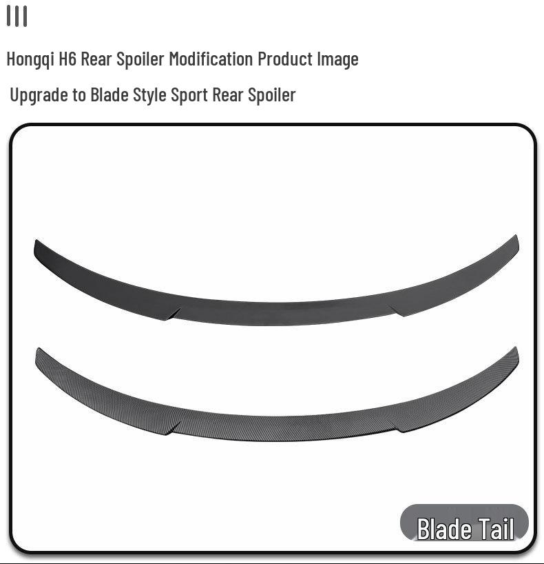 Universal Carbon Fiber Rear Spoiler for Hongqi H6 - No-Drill Wind Deflector