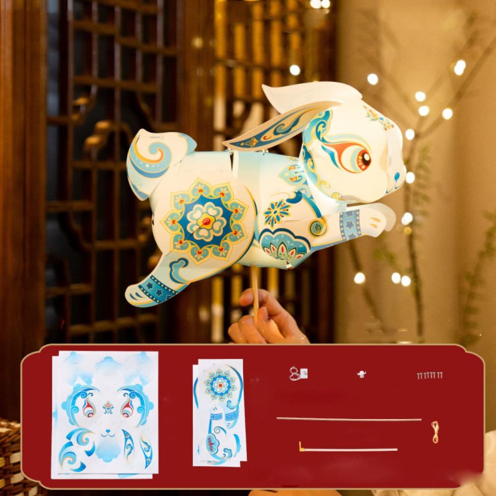 Handmade Handheld Rabbit Lantern Flying Rabbit Mid-Autumn Festival Lantern  Kids Gift