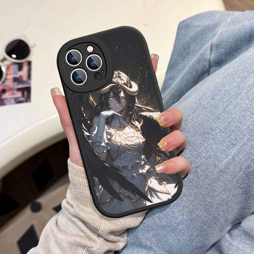 

Cartoon Anime A-AlbedoS Leather Phone Case For IPhone 16 15 14 13 12 11 Pro Max Plus Shockproof Cover iPhone 16 plus