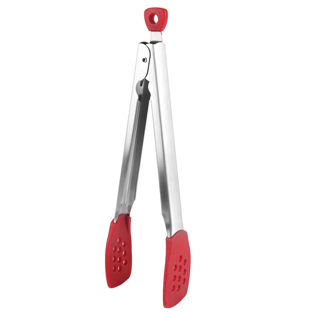 

Кухонные щипцы из нержавеющей стали Щипцы для барбекю Универсальные щипцы для приготовления пищи Термостойкие Зажим-фиксатор Red