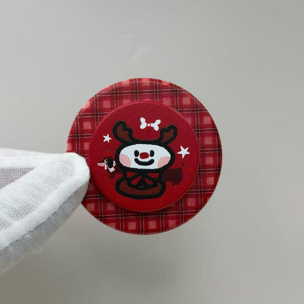 Universal Snowman Airbag Stand for PopSockets - Magnetic, Retractable Phone Holder