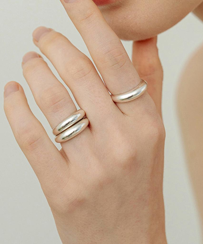 Tou [Silver925] 96 Semi Matte Bulging Silver Ring
