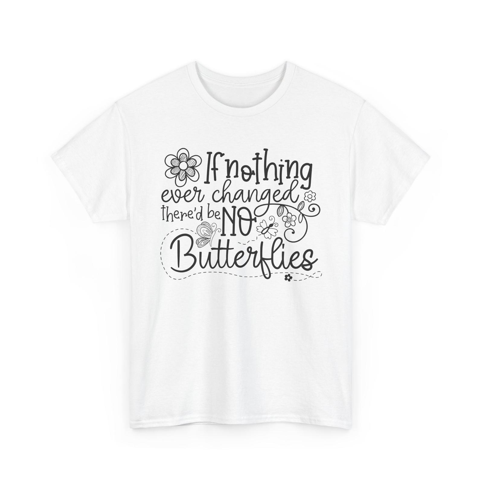 Butterflies Flowers T-Shirt | Spring Beauty Nature Tee | No butterflies Shirt S