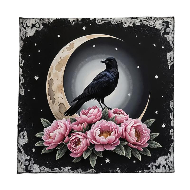 

Fleece Tarots Ceremony Mat Colorful Mystical Print 3 Size Option Machine Washable Soft Surfaces for Card Protections 75x75cm