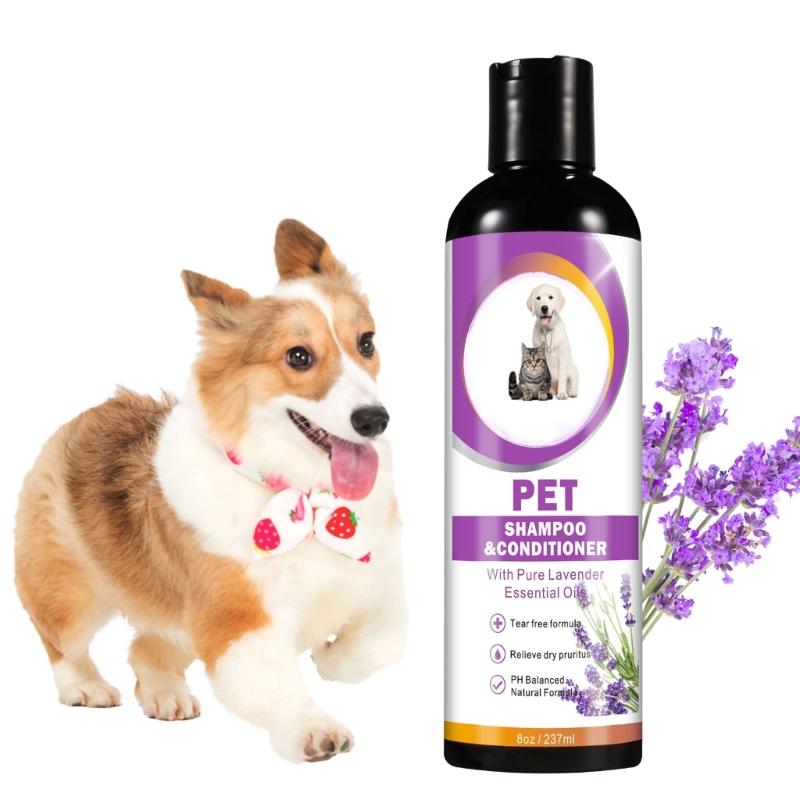 Tränenfreies Shampoo für Hunde Katzen mit pflanzlichen Tierpflegespülungen Hilft Juckreiz zu reduzieren Langanhaltende Feuchtigkeitsspendende Lotion