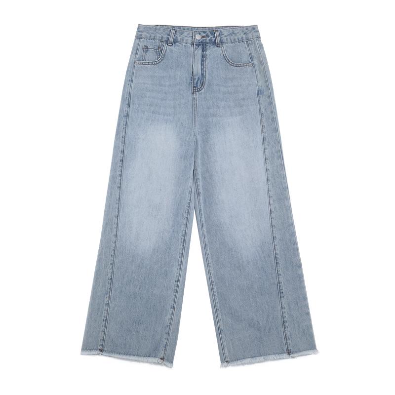 Betu Women's Frayed Wide-Leg Denim Pants