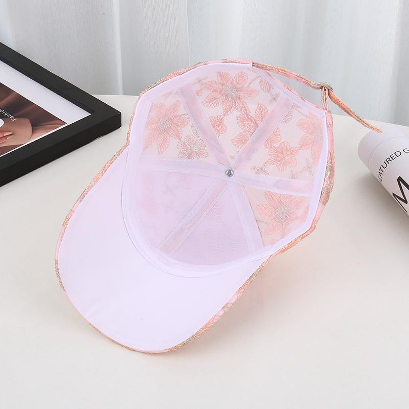 Spitzen-Sportsonnenhut für Damen Sommer Netz-Baseballkappe Modischer Sonnenschutz-Visierhut Atmungsaktiv Schnelltrocknend Outdoor-Hut