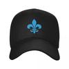 Quebec France Blue Fleur De Lys Modern Style PQ Qc Royal French Francais On White Background Baseball Cap New Hat Women Unisexs