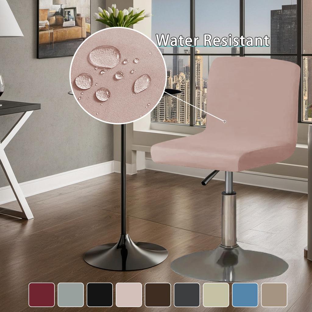 For Solid Color Thickened Elastic 75D Milk Silk Waterproof Low Back Chair Cover Universal Bar High Chair