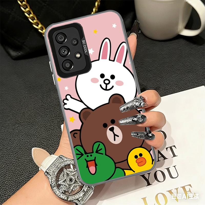 Cartoon Bear B-Browns C-Conys Soft Phone Case for Samsung A17 A16 A15 A14 A13 A57 A56 A55 A54 A53 A37 A36 A35 A34 A33 A26 A25 A2