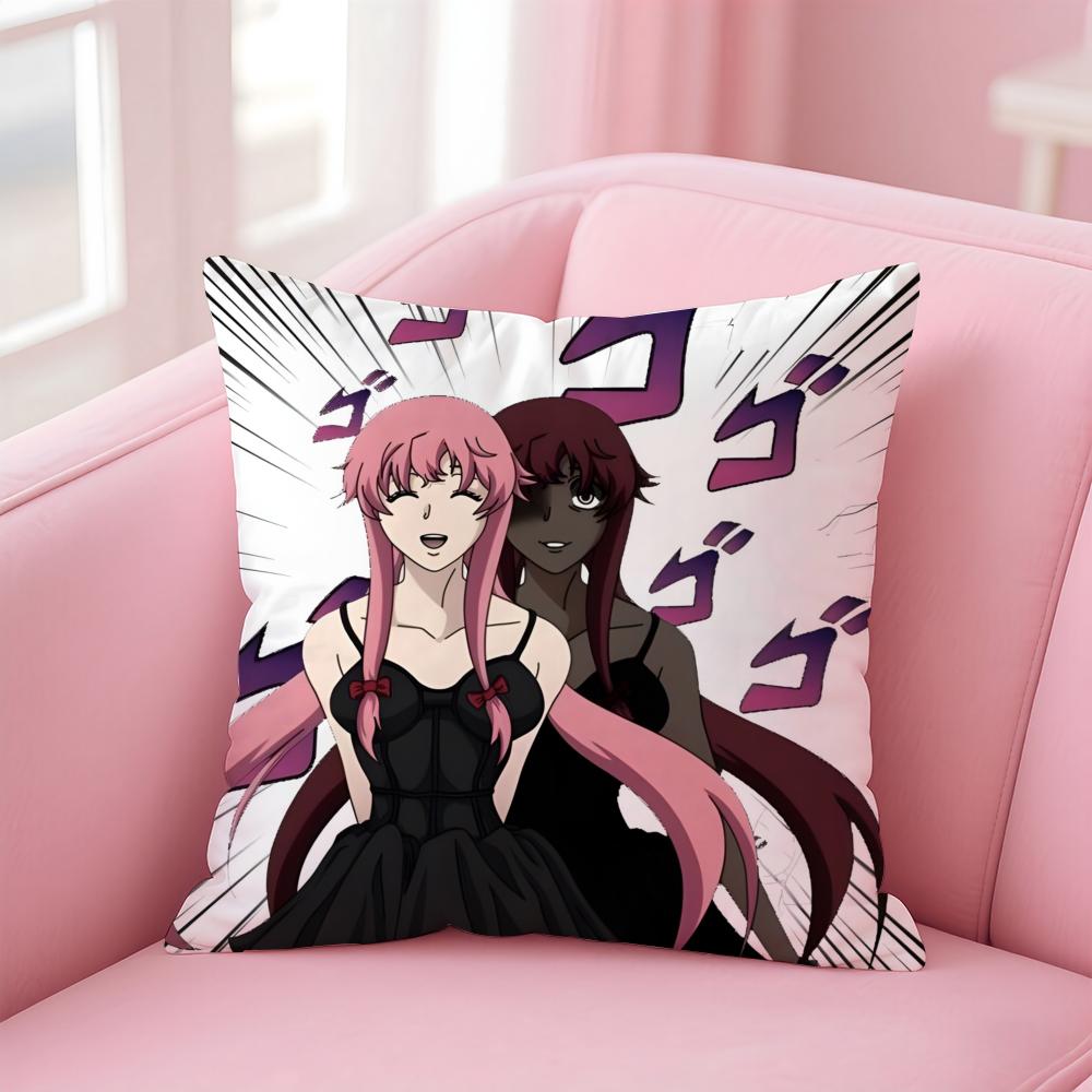 Anime The FFuture DDiary Cushion Cover Pillow Case Soft Friendly Fabric  Concealed Zipper