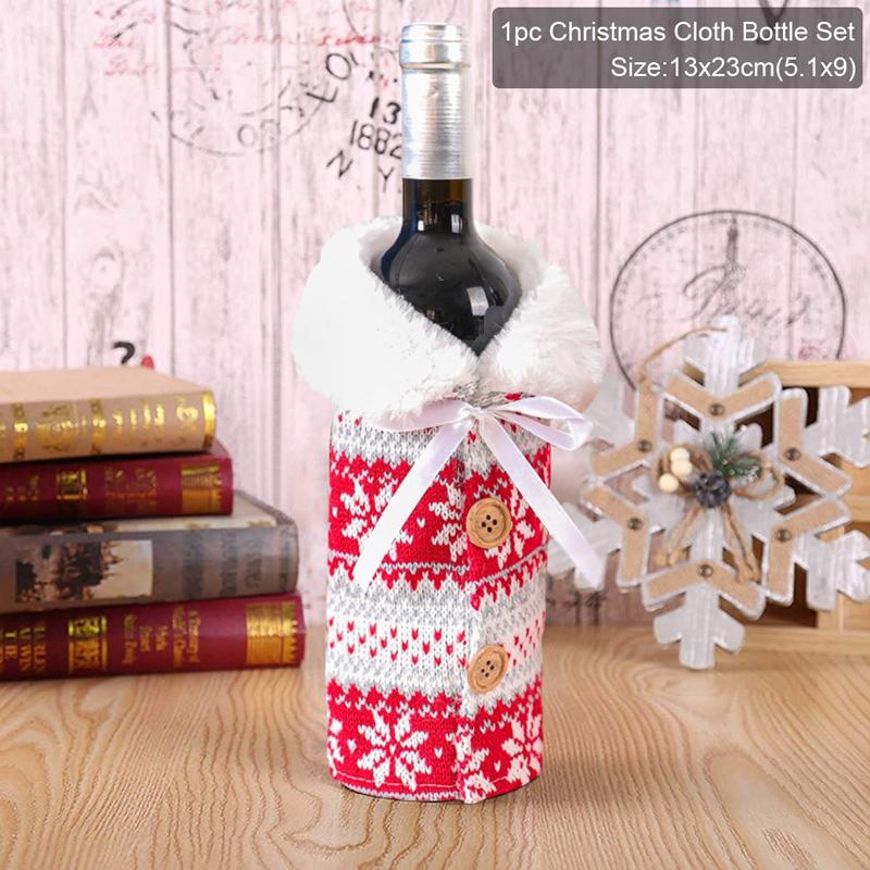 Christmas Wine Bottle Cover Merry Christmas Decorations For Home Christmas Ornament Xmas Table Decor New Year 2026 Navidad Gift
