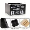 Wood Coffee Station Rack for Organizing Cups and Accessories Disposable Cup and Lid Organizer Wooden Storage Box