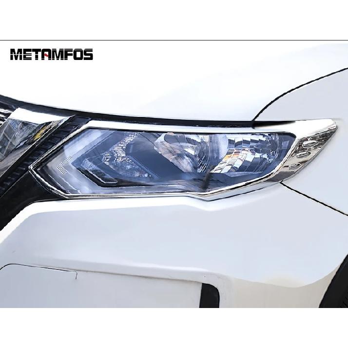 For Nissan X-trail X trail Rogue T32 2017 2018   Chrome Front Head Light Lamp Cover Trim Headlight Protector Accessories