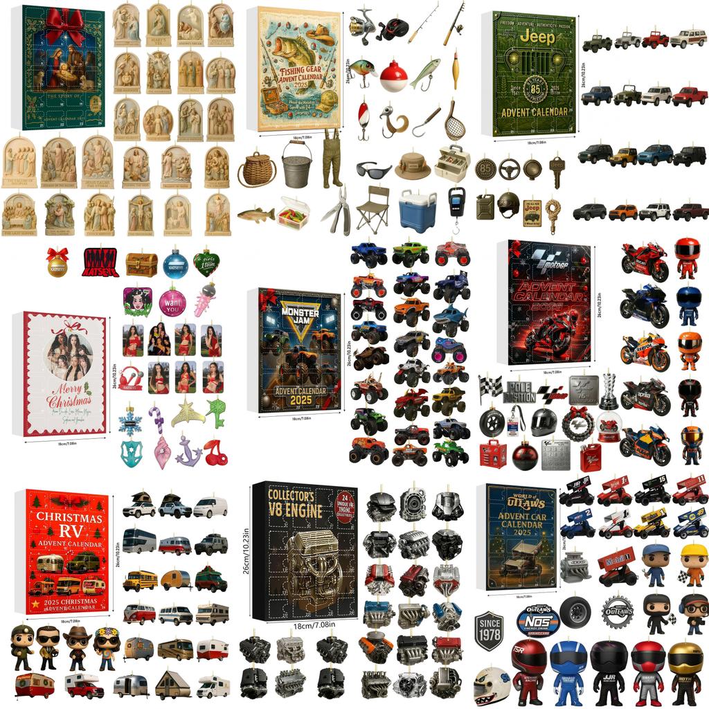 Calendrier de compte à rebours de Noël pour le groupe de filles Katseye avec 24 décorations de voiture en acrylique pour cadeau de fêtes