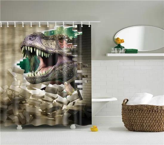 Elephant Octopus Owl Deer Horse Zebra Animals Printed Shower Curtains Bathroom Curtain With Hooks 180X180Cm