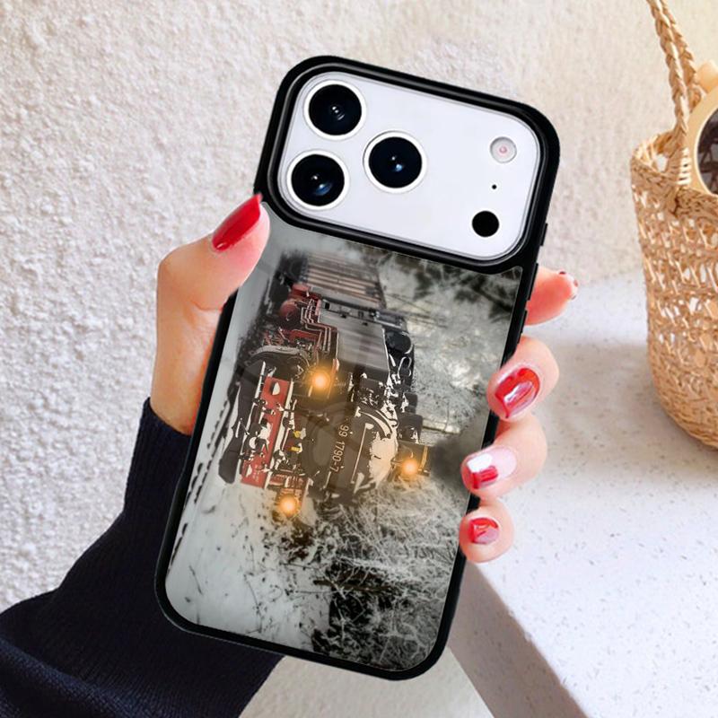 Train Snow Locomotive Railway Phone Case For iPhone 17 Air 16 15 14 13 12 11 Pro Max Plus