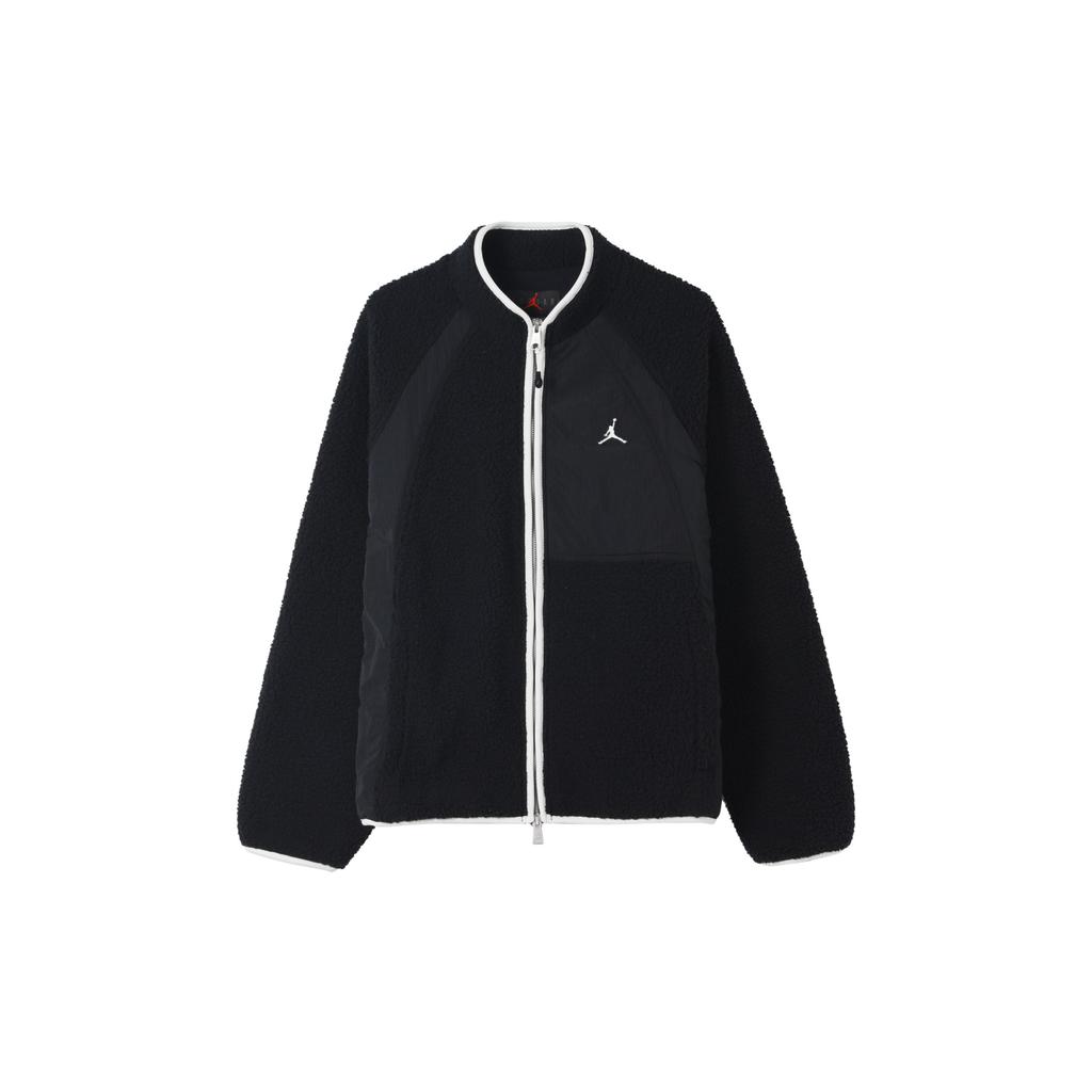 Jordan Essentials Embroidered Logo Fleece Jacket Men Outerwear Black DV1584-010