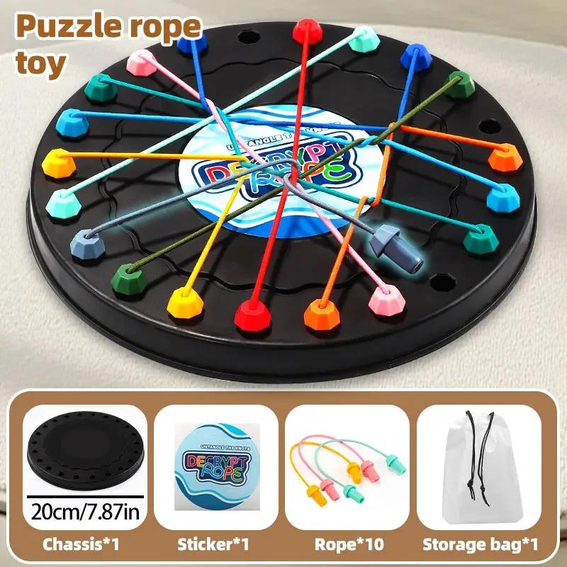 Twisted Rope Puzzle Brain Teaser Game, Iq Knots Untangling Challenge & Lacing Learning Toy Board Game Gift For Kids Adults