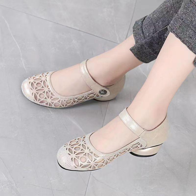 Women's Summer Sandals Luxury Elegant Casual For Women Trend 2024 Comfortable Mesh Barefoot Outdoor Fashion Low Heels Shoes