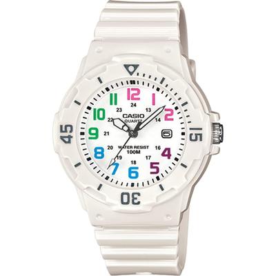 Casio LRW-200H-7BV Analog Watch Gloss White Multi-Color for Women and Kids