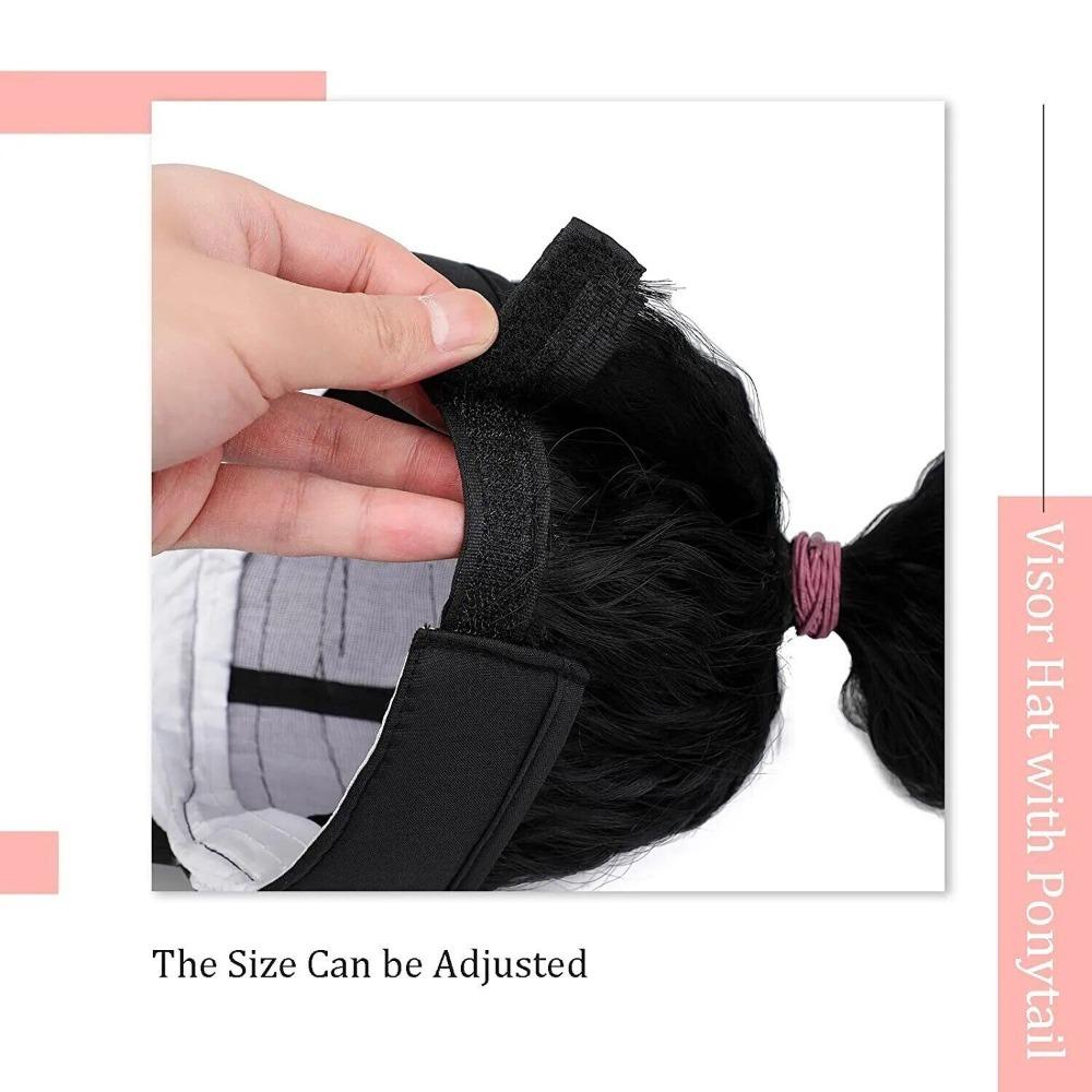 Baseball Cap Ponytail Curly Hair With Cap Hollow Top Summer Sunshade Cap Wig  Travel