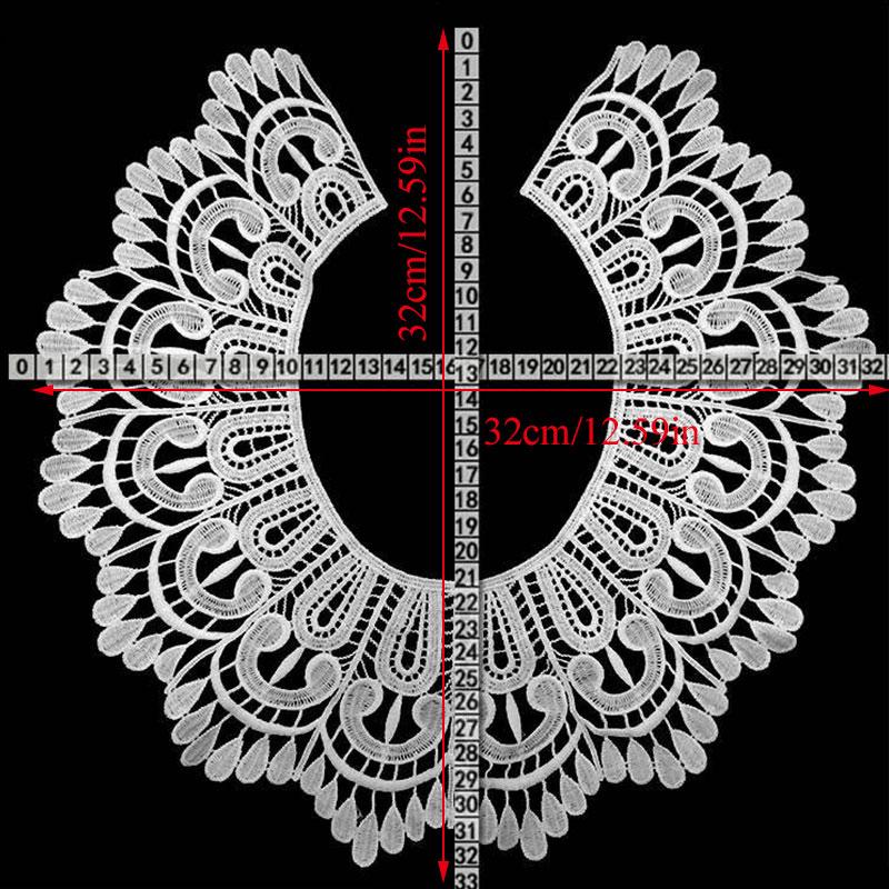 Hollow Lace Fake Collar High Quality Fabric Embroidered Neckline For Women Diy Dresses Applique Neckline Sewing Collars