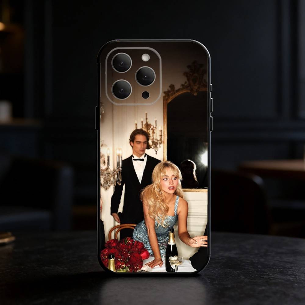 Singer S-Sabrina C- Carpenter Phone Case For iPhone 17,16,15,14,13,12,11 Plus,Pro,Max,Mini Silicone black Soft Cover
