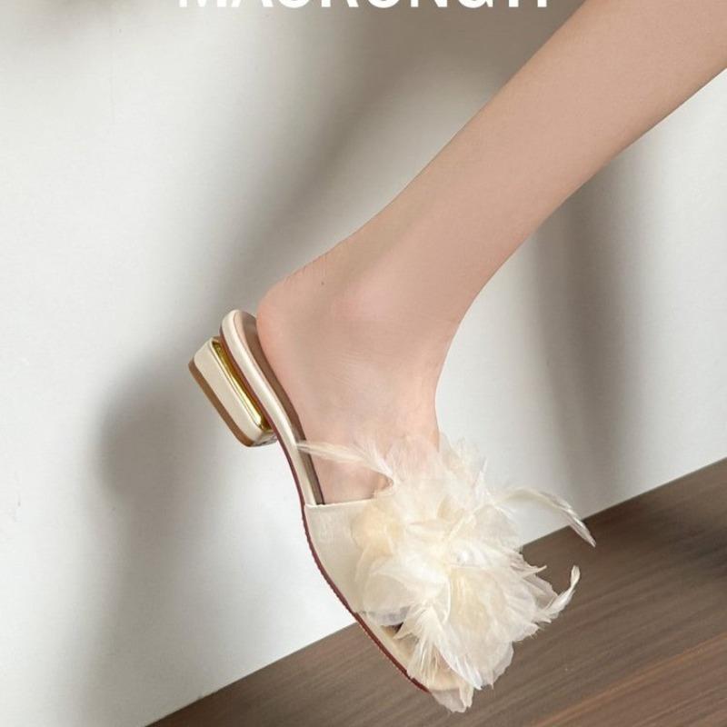 Fashion 2025 New Ladies Shoes Open Toe  Women's Slippers Fashion Outdoor Daily Summer Floral String Bead Solid Best Seller Flat Slippers
