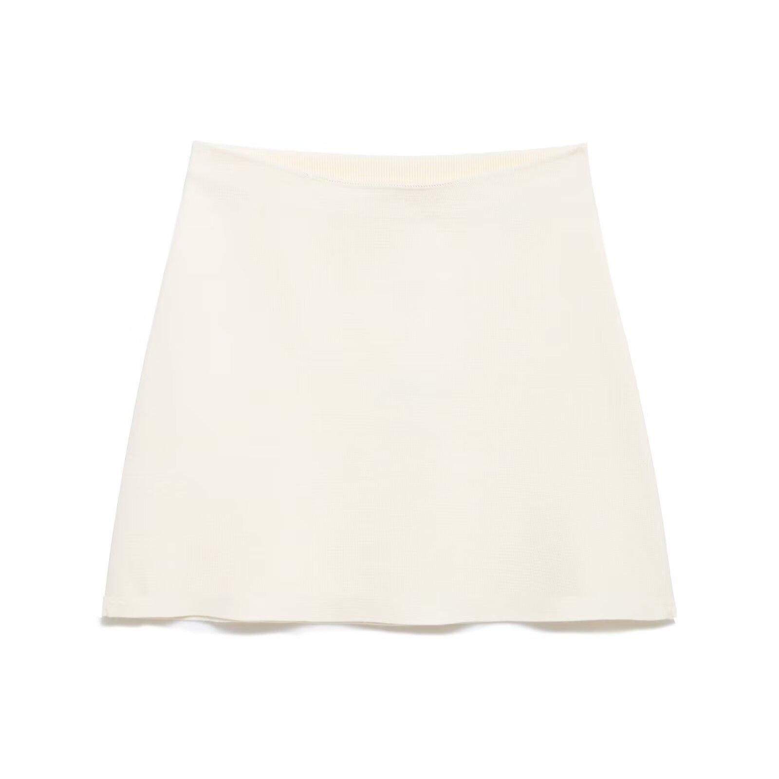 

Весна 2025 Женский шикарный вязаный кардиган на пуговицах и миди-юбка с высокой талией Medium кремовый