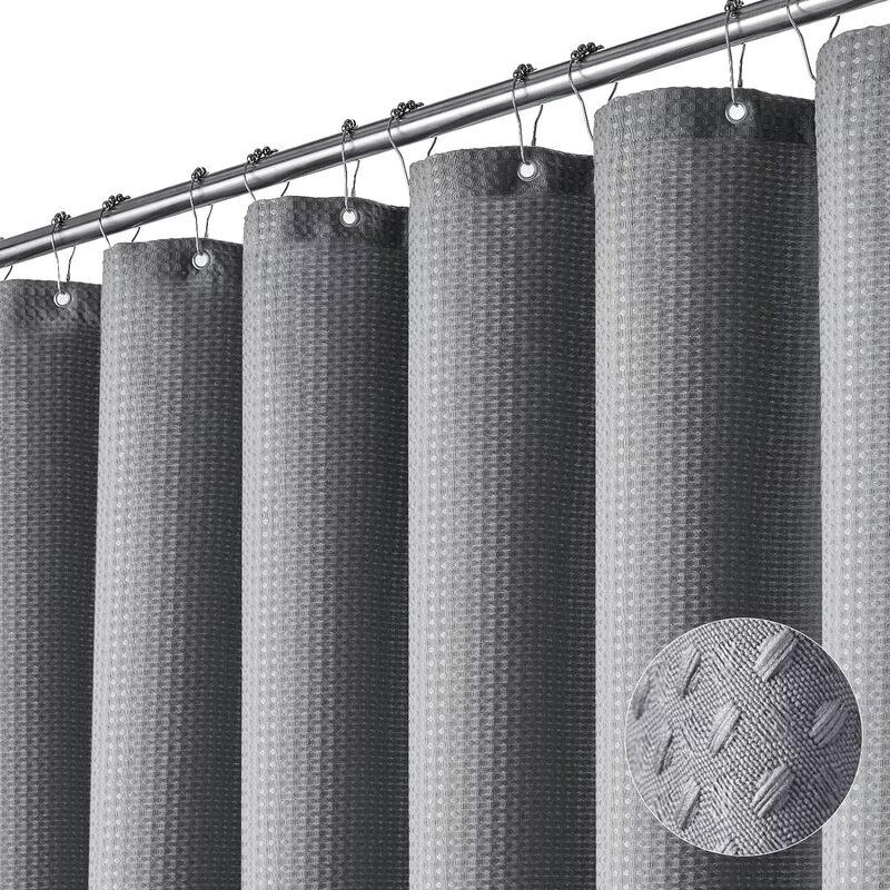 Waffle Weave Waterproof Shower Curtain