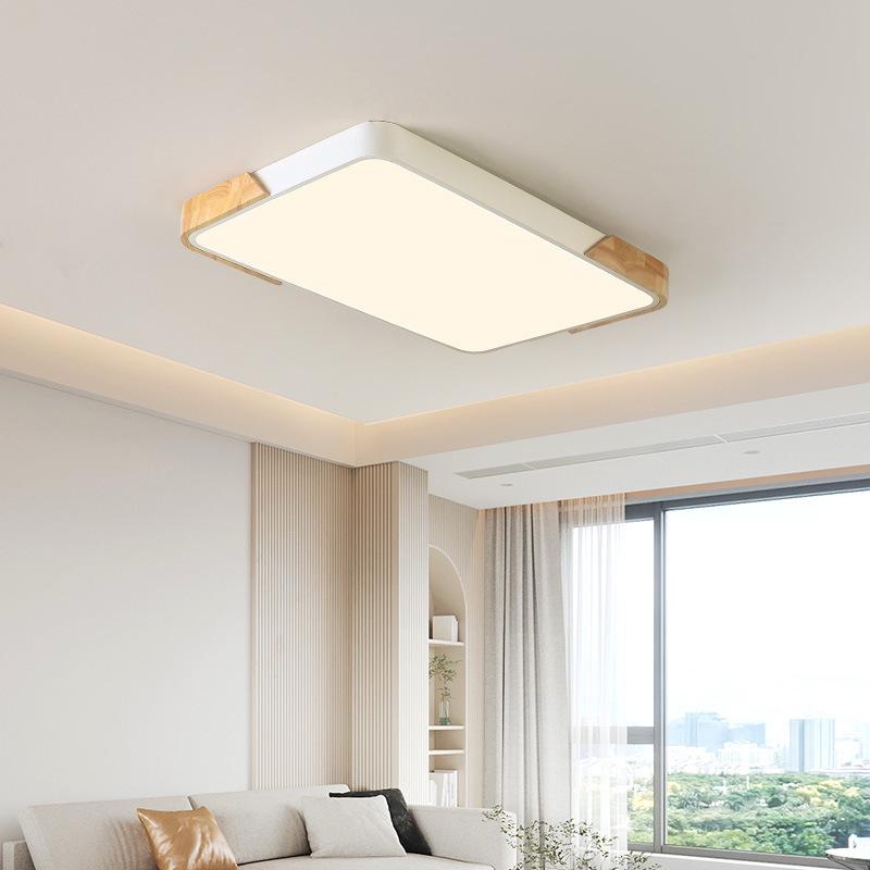 Natural Wood LED Ceiling Lamp for Bedroom and Living Room