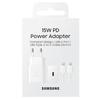 Ładowarka Sieciowa 15W Samsung Szybkie Ładowanie Usb-C/Usb-C Biała
