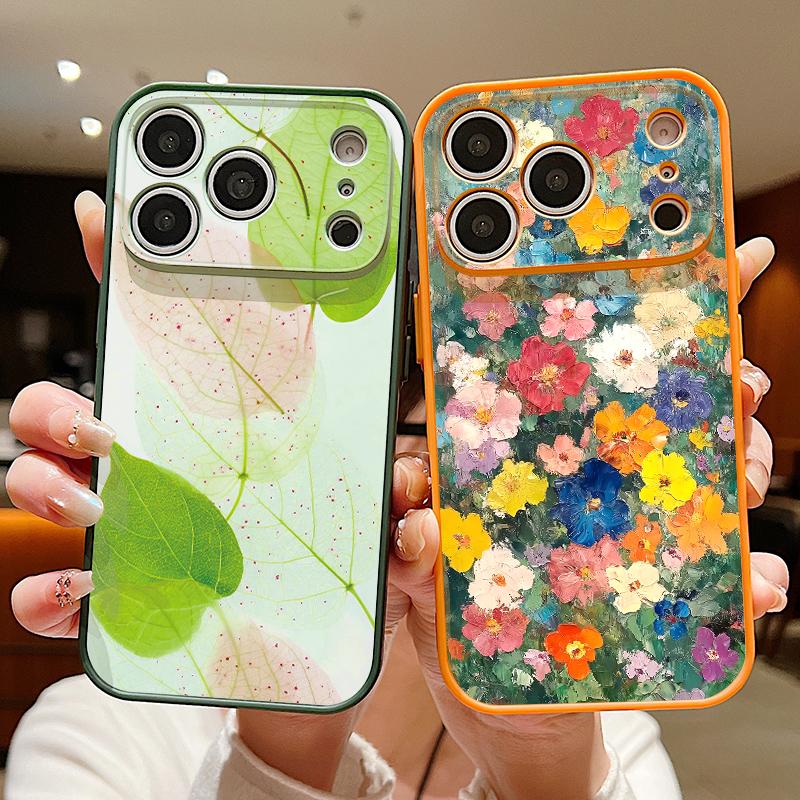 INS Watercolor Floral Case For iPhone 17 Pro Max Hybrid TPU+PC Magnetic For Magsafe Matte Cover For iPhone 16 Pro Max 15 14 13