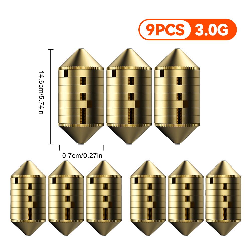 3 Peças Chumbadas de Pesca Pesos Chumbadas para Pesca de Carpa Acessórios de Pesca Chumbadas Afiadas Pesos de Cobre para Pesca em Água Salgada Água Doce